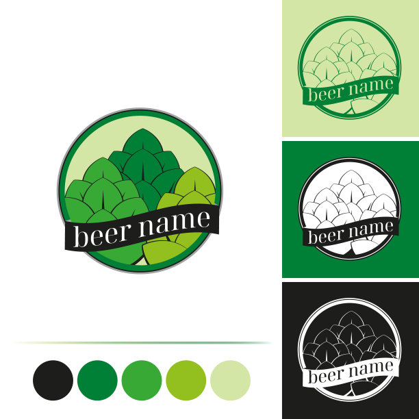 啤酒花啤酒品牌的标志图片下载