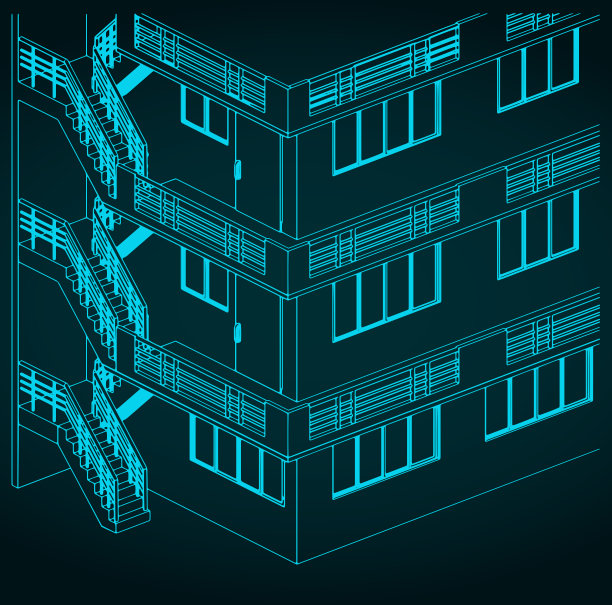 酒店特写等距插图图片下载