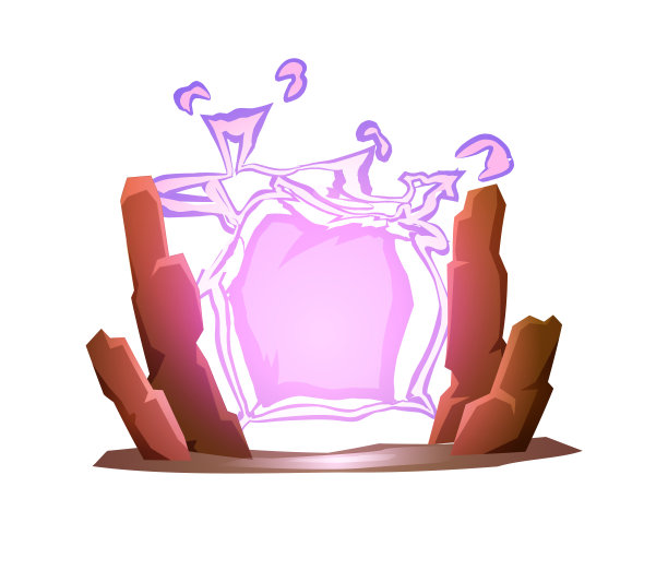 游戏介绍:传送门，魔法光之间的石头，矢量上白。图片下载