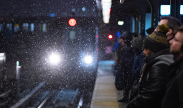 纽约市地铁冬季暴风雪公共交通复制空间背景图片图片下载