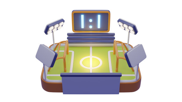 3d足球足球场和足球，绿草，现实，白色背景，3d渲染插图图片下载