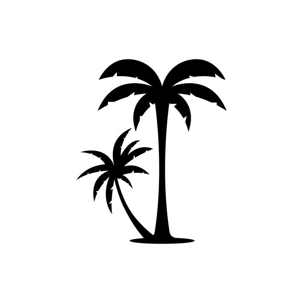 棕榈树夏季标志模板矢量插图图片下载