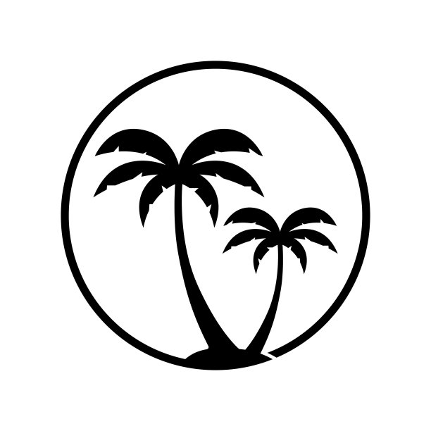 棕榈树夏季标志模板矢量插图图片下载