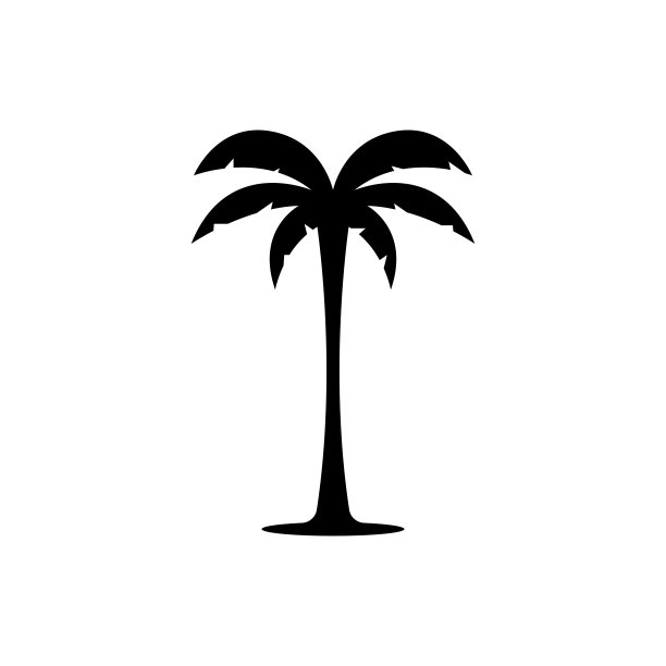 棕榈树夏季标志模板矢量插图图片下载