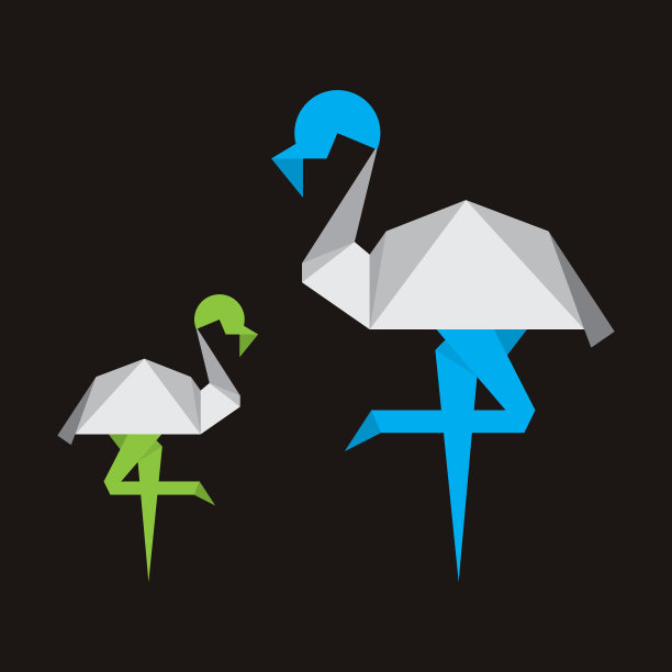 折纸标志设计矢量图标符号模板说明图片下载