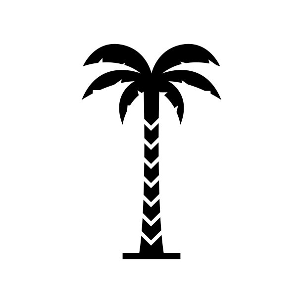 棕榈树夏季标志模板矢量插图图片下载