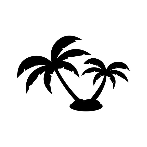棕榈树夏季标志模板矢量插图图片下载