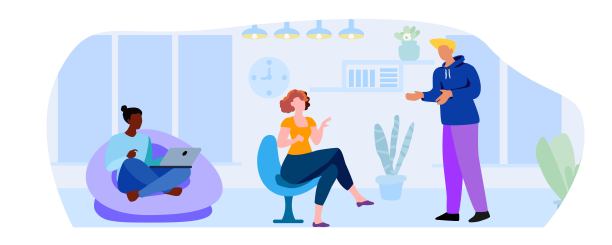 人们坐在沙发上和朋友聊天，现代卡通平面矢量插图图片下载