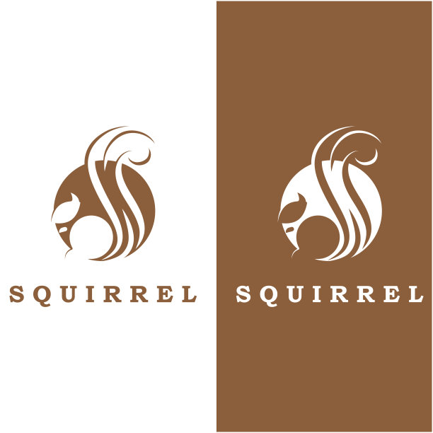 松鼠符号和矢量与口号设计图片下载