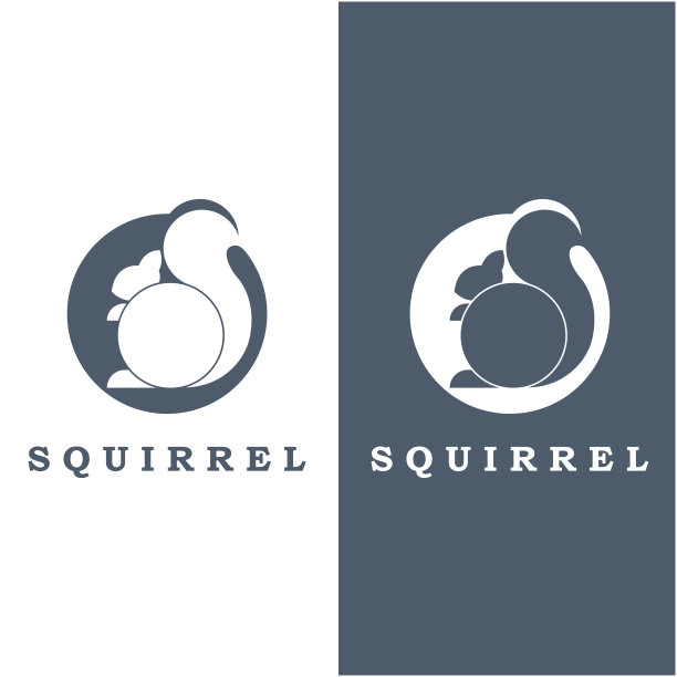 松鼠符号和矢量与口号设计图片下载
