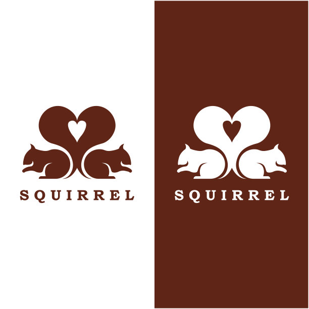 松鼠符号和矢量与口号设计图片下载