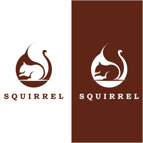松鼠符号和矢量与口号设计图片下载