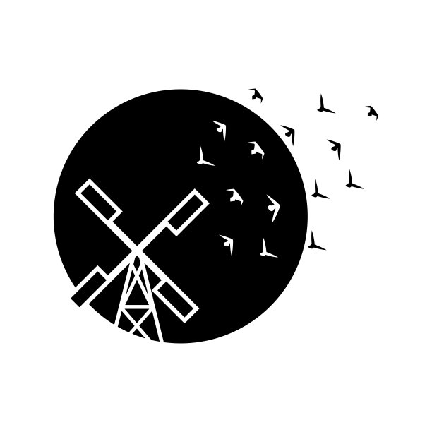 风车符号设计矢量，风车复古复古符号模板图片下载