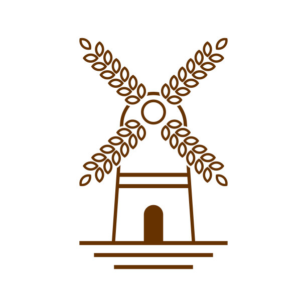 风车符号设计矢量，风车复古复古符号模板图片下载