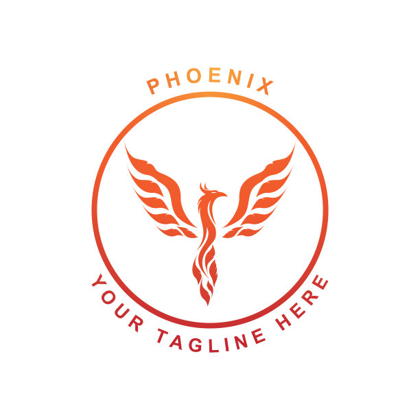 凤凰符号图标，矢量插画，模板设计，品牌公司图片下载