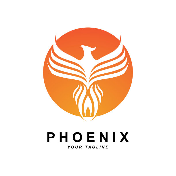 凤凰符号图标，矢量插画，模板设计，品牌公司图片下载