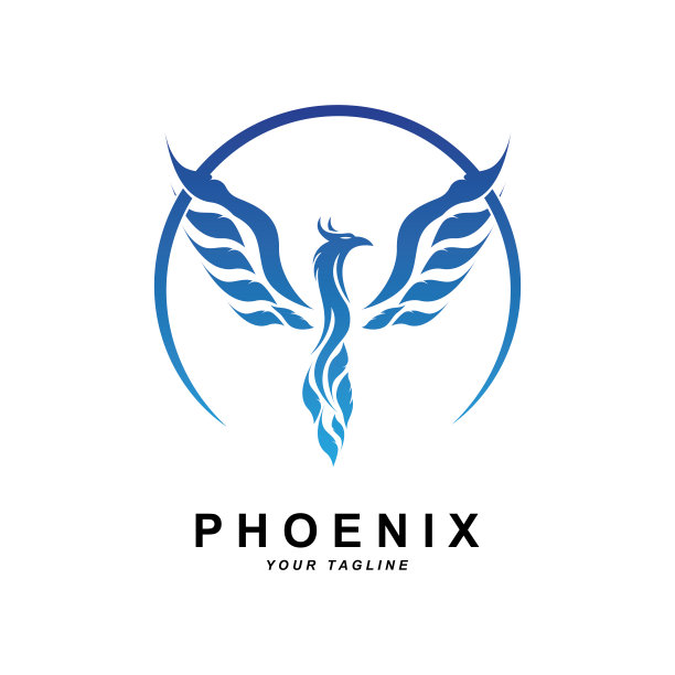 凤凰符号图标，矢量插画，模板设计，品牌公司图片下载