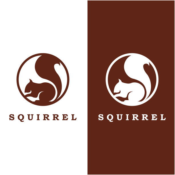 松鼠符号和矢量与口号设计图片下载