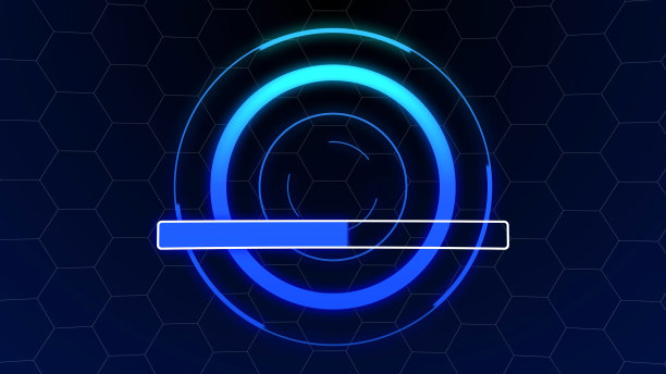 深色背景上的4K霓虹灯技术图标。信息技术。运动图形。图片下载