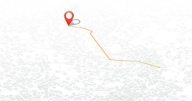 Gps追踪地图。摘要等距定位跟踪仪表板。跟踪导航针在街道地图，导航地图，定位位置针。未来的旅行地图或位置导航矢量图片下载