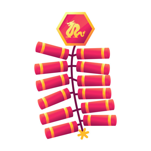 矢量中国新年传统鞭炮插图孤立图片下载