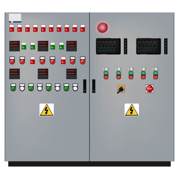 控制面板。生产控制面板和计算机设备的控制。触摸板。矢量图形图片下载