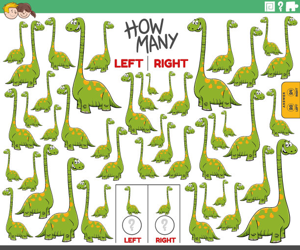 数数左右的卡通恐龙形象图片图片下载