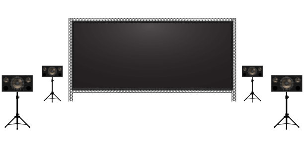 户外影院和白色背景扬声器图片下载