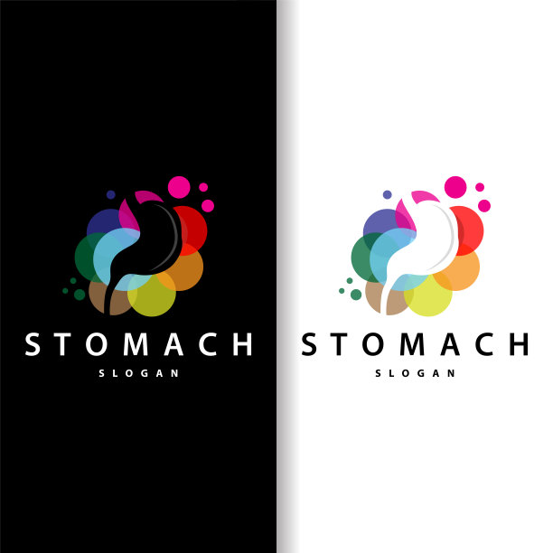 胃的标志，简单的设计与极简主义概念的品牌，矢量人体健康模板插图图片下载