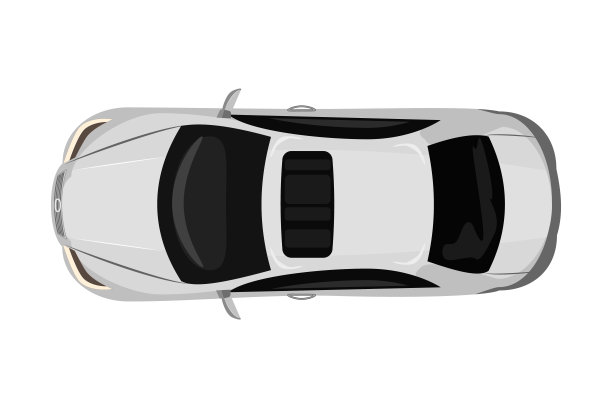 白色的汽车从顶视图孤立在白色的背景。交付汽车。轿车的标志。图片下载