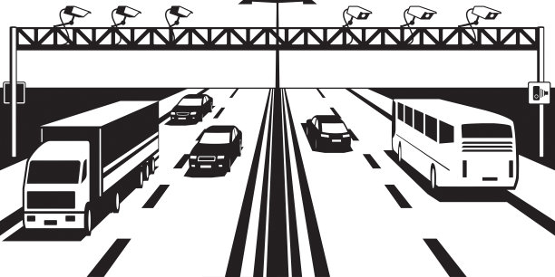高速公路上的交通执法摄像头图片下载