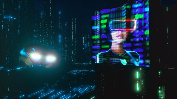 未来的赛博朋克城市(3d渲染)图片下载