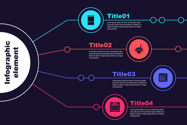 设有冰箱、电锯、电话、烤箱。业务信息图表模板。向量图片下载