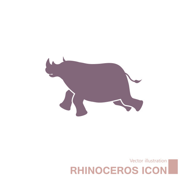 矢量绘制犀牛。图片下载