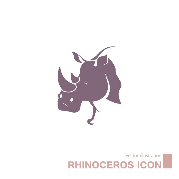 矢量绘制犀牛。图片下载
