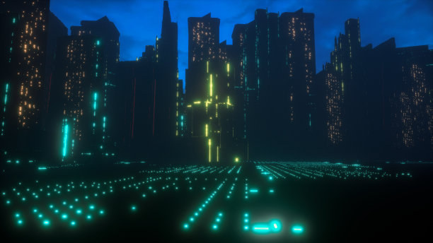 未来的赛博朋克城市(3d渲染)图片下载