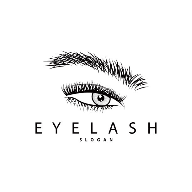 睫毛标志，简单设计的女性护理美容企业品牌插图模板图片下载
