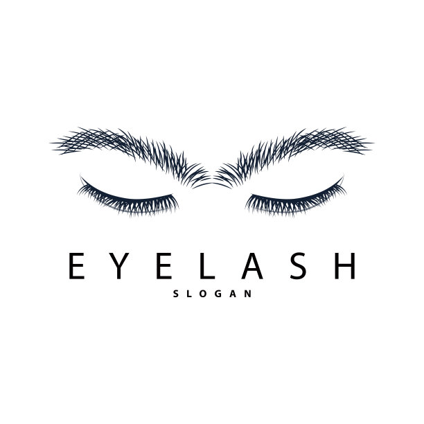 睫毛标志，简单设计的女性护理美容企业品牌插图模板图片下载