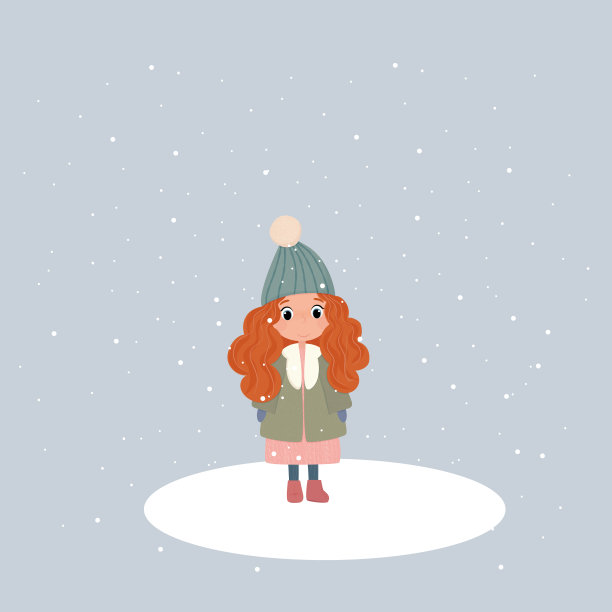 冬天的名片。雪的照片。冬天和一个可爱的女孩合影图片下载