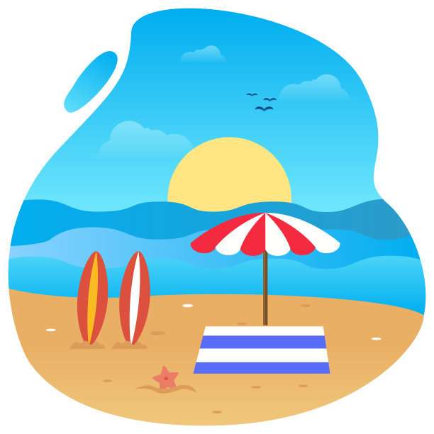 矢量平面设计的夏天图片下载