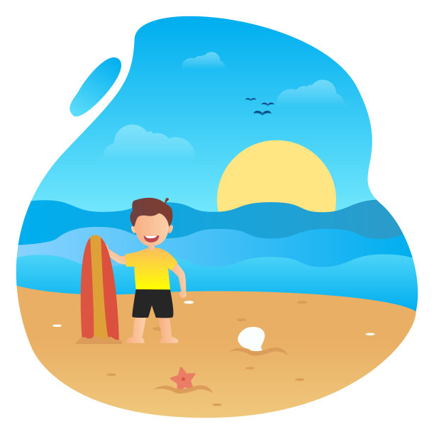 矢量平面设计的夏天图片下载