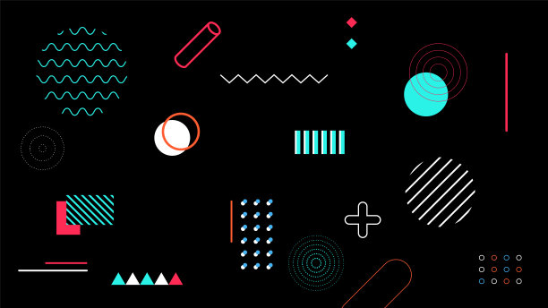 抽象液体粉彩背景与几何元素矢量图片下载