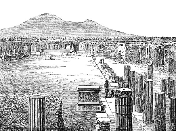 意大利庞贝广场- 19世纪图片下载