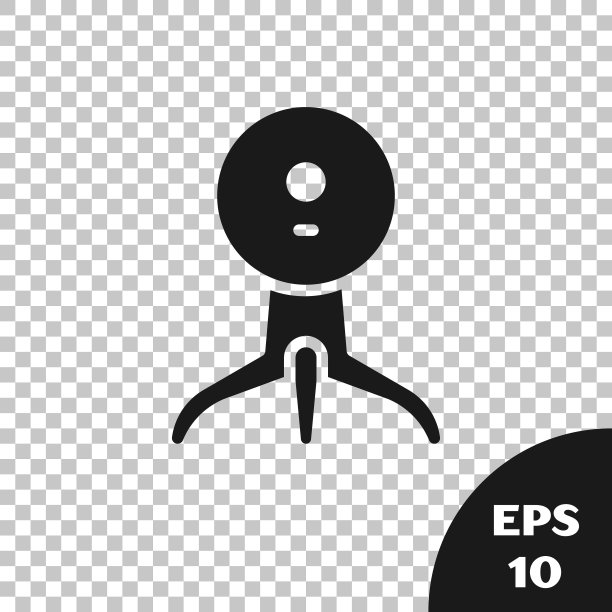 黑色网络摄像头图标隔离在透明的背景。摄像头聊天。摄像头图标。矢量图图片下载