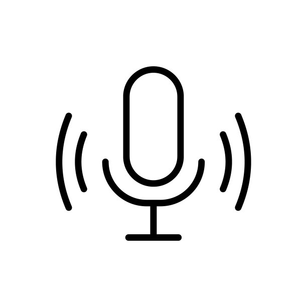 启用麦克风图标。轮廓，麦克风打开，麦克风发出声音。矢量图标图片下载