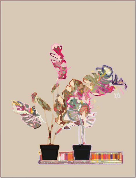 抽象艺术水彩植物静物图案纹理插画背景图片下载