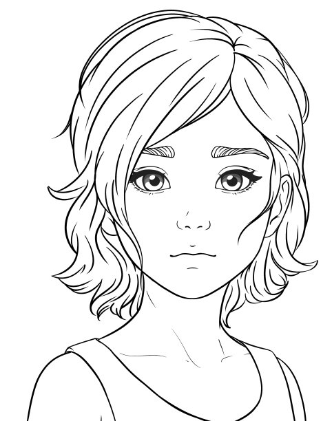 一个有着波浪头发的女孩的肖像图片下载