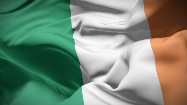 爱尔兰国旗特写。图片下载