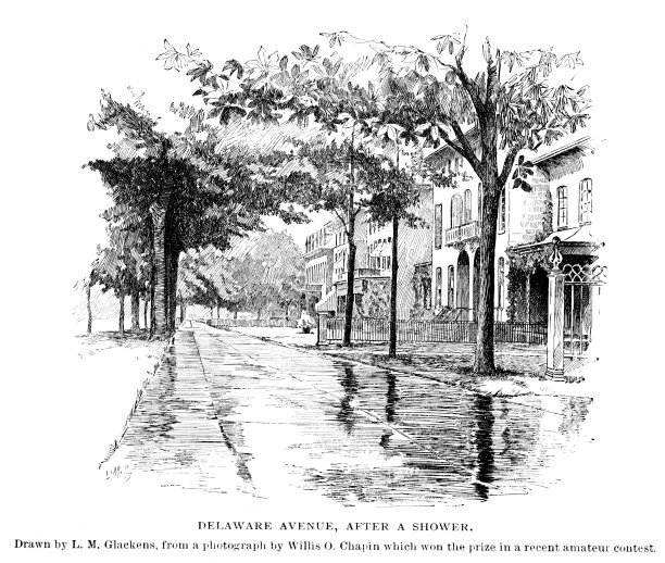 特拉华大道在布法罗，纽约州，美国，地理图片下载