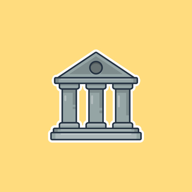 独特可爱的老建筑平面设计图标图片下载